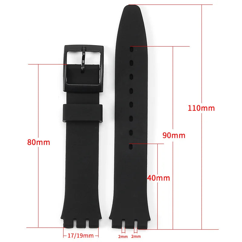 Colorful Silicone Replacement Strap for Swatch – 16/17/19/20mm Sports Watch Band