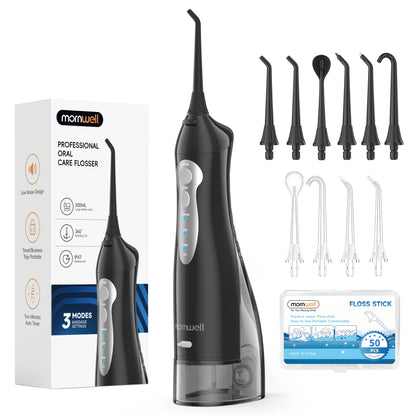Mornwell D52 Cordless Water Flosser – 4 Jets, 3 Modes, IPX7 Waterproof
