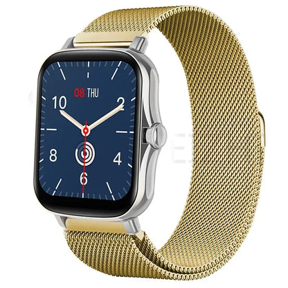 Metal magnetic watch strap for Amazfit GTS and GTR, 20mm and 22mm bracelet, durable stainless steel band with magnetic clasp.
