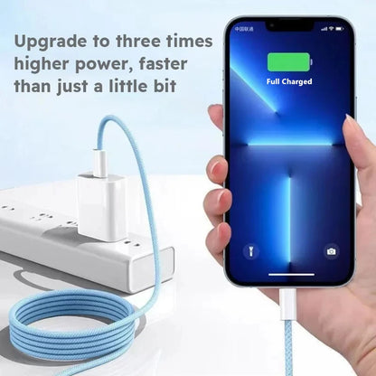 35W Braided USB-C to Lightning Fast Charge Cable for iPhone – 1m / 2m