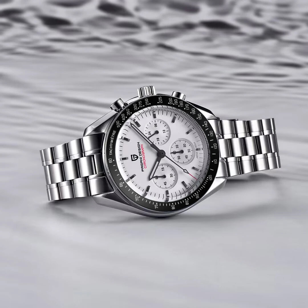 PAGANI DESIGN 1701 V5 Men's Luxury Quartz Chronograph Watch – AR Sapphire Glass, 100M Waterproof