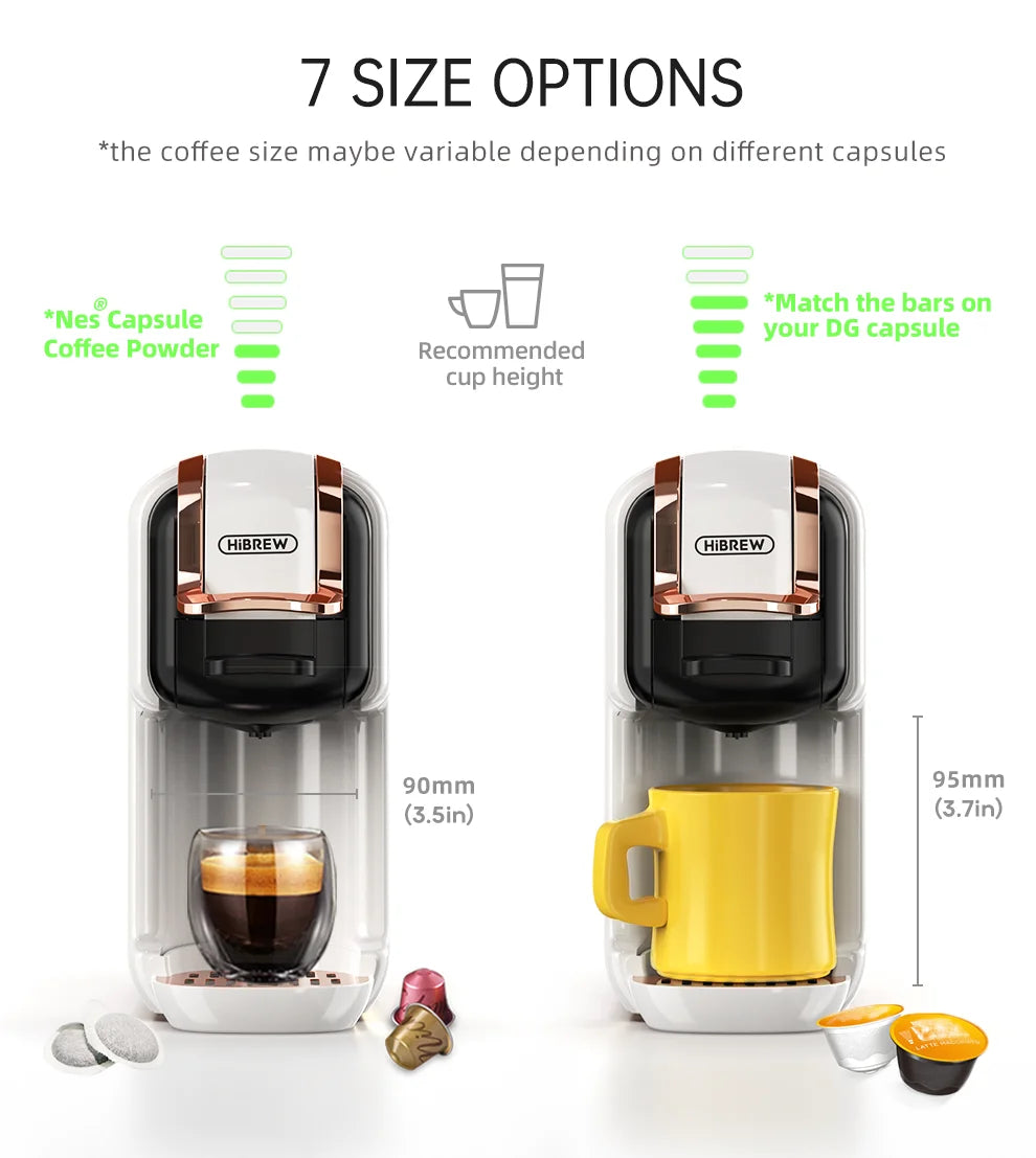 HiBREW H2B 5-in-1 Multiple Capsule Coffee Machine – 20Bar, Nespresso, Dolce Gusto & More