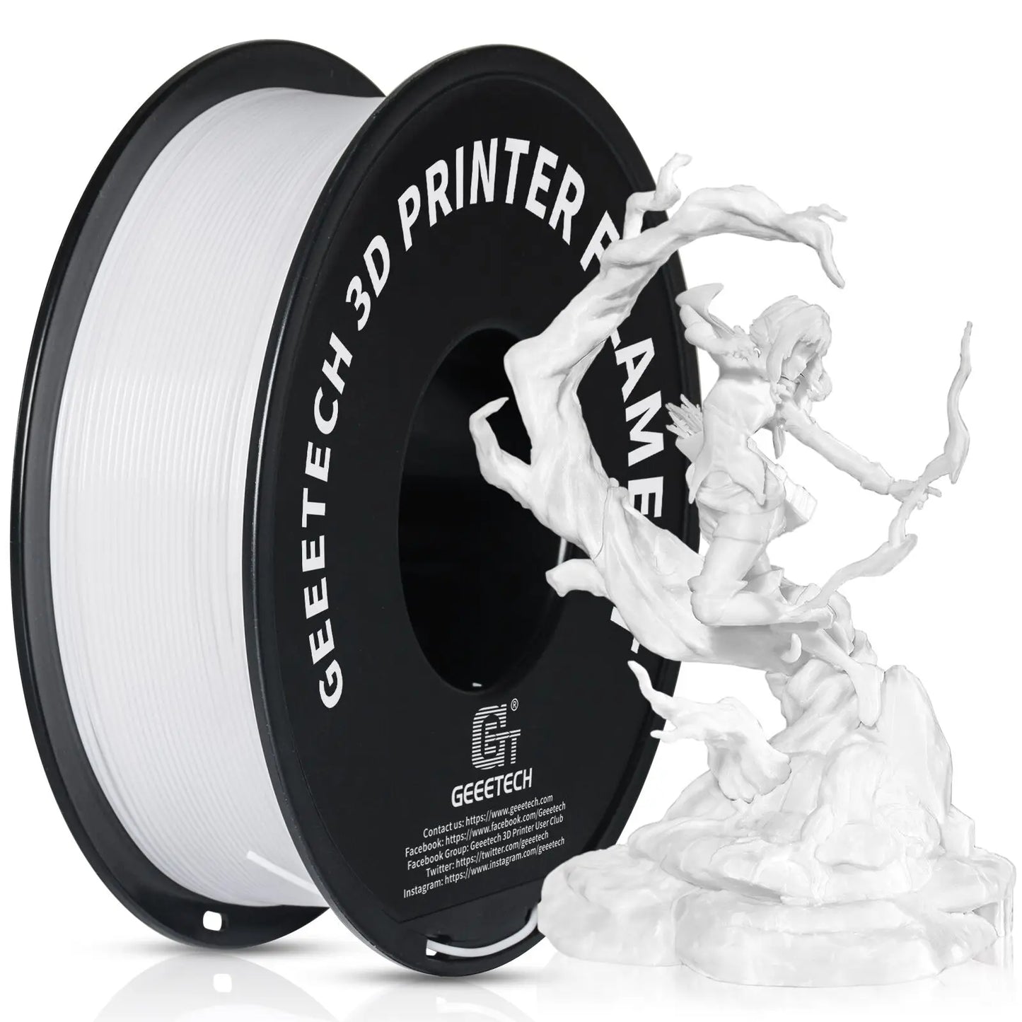 GEEETECH PETG 3D Printer Filament – 1.75mm, 1KG, Vacuum Packaging, Tangle-Free