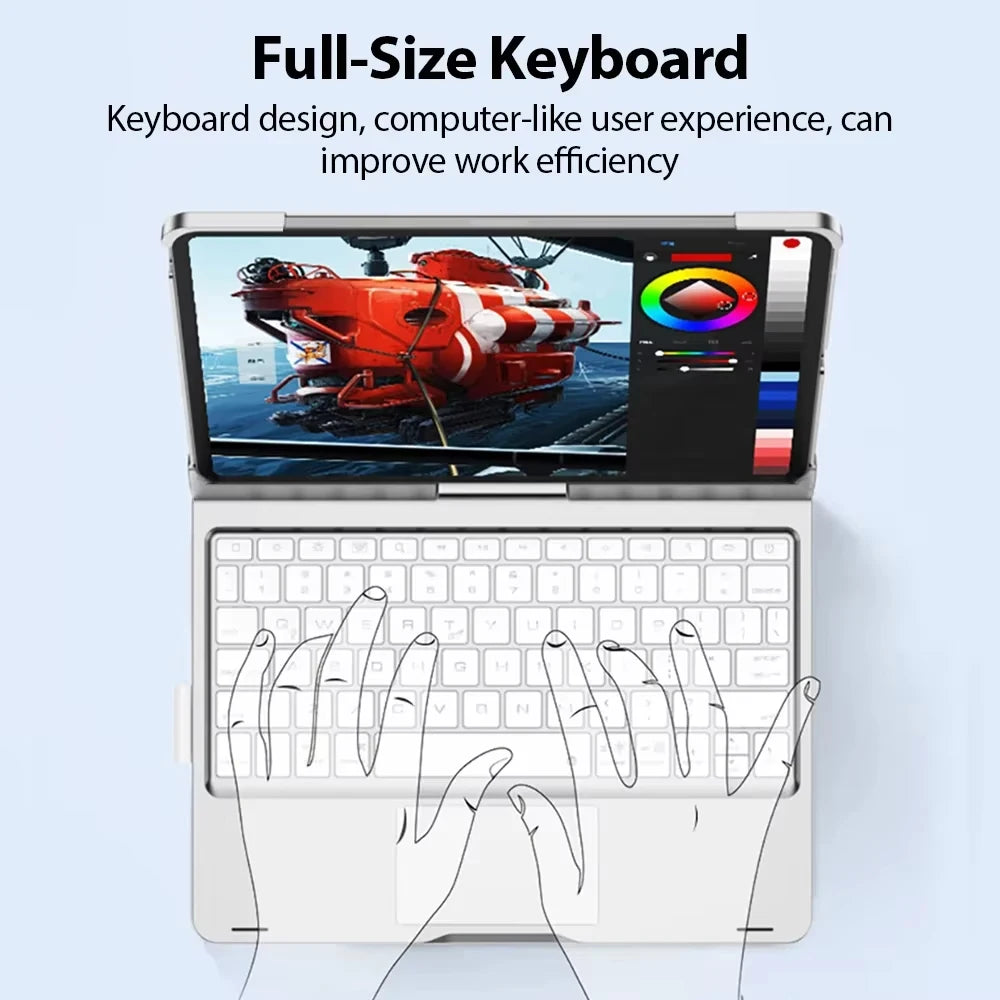 Magic Keyboard Case for iPad – Air 11/13, Pro 11/12.9, iPad 10th/7th-9th Gen, Backlit