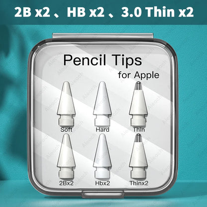 Apple Pencil Replacement Nibs | 2B HB Soft Hard Tips | For Apple Pencil 1st 2nd 3rd Gen & USB-C