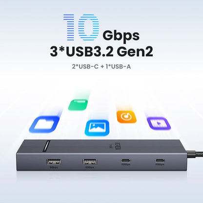 UGREEN USB-C Hub – 10Gbps, 4K60Hz HDMI, PD100W, 6-8 Ports for Laptop, MacBook, iPad