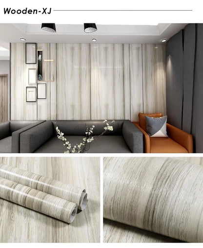 Self-Adhesive Waterproof Wood Effect Wallpaper Roll – PVC Vinyl