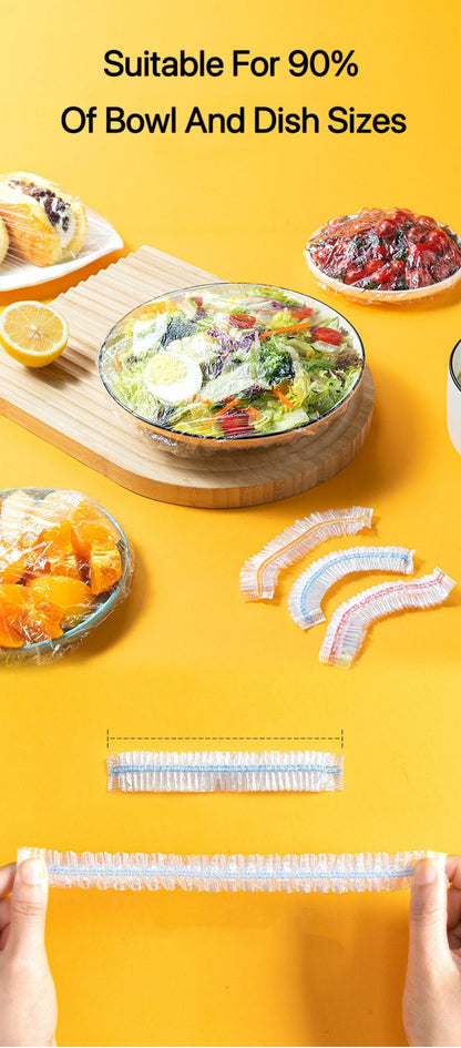 Elastic Food Cover Bags | Reusable PE Cling Wrap for Plates & Bowls | 50–1000 pcs