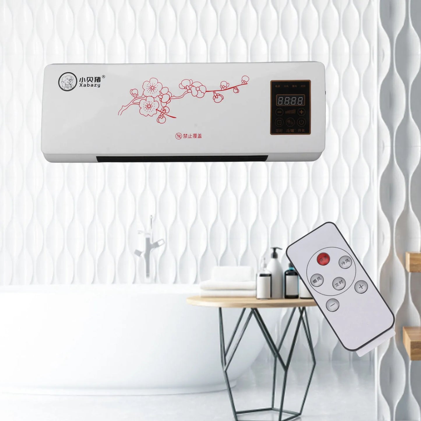 Portable Space Heater – Wall Mountable, Remote Control, Low Noise, for Bathroom & Bedroom