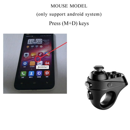 Bluetooth Wireless Finger Gaming Mouse – Mini, Rechargeable, 1000 DPI, for Tablet, Phone & PC