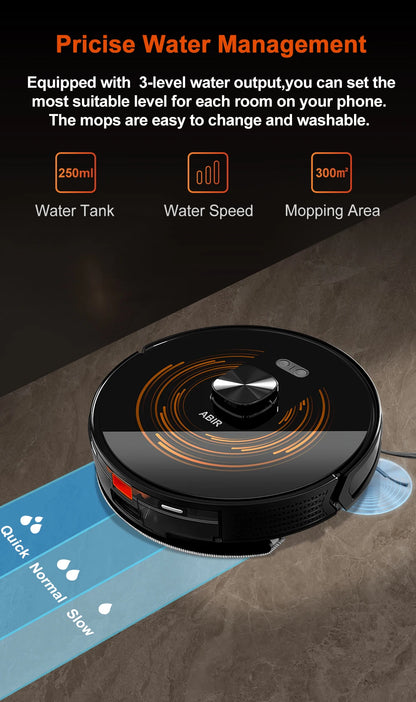 ABIR X9 Robot Vacuum Cleaner – Laser LiDAR, 6500PA Suction, UV Spot Cleaning, Multi-Floor Map, Auto Carpet Boost