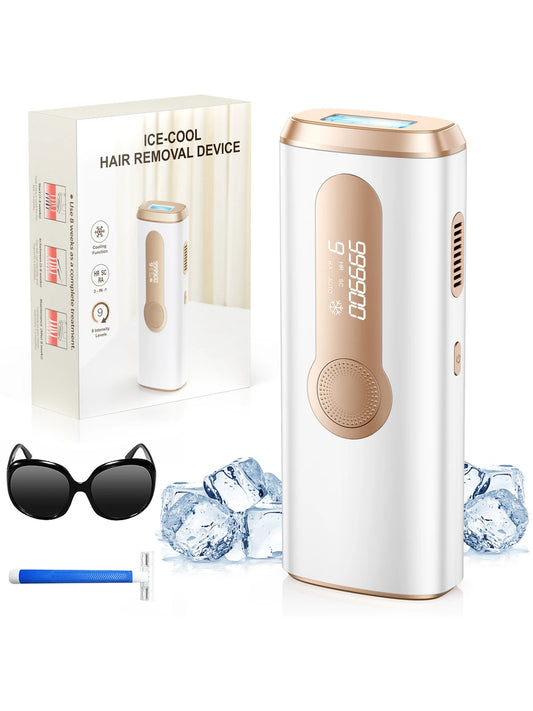 IPL Hair Removal Device – 990,000 Flashes, Permanent Painless Hair Remover for Men & Women, Body & Face