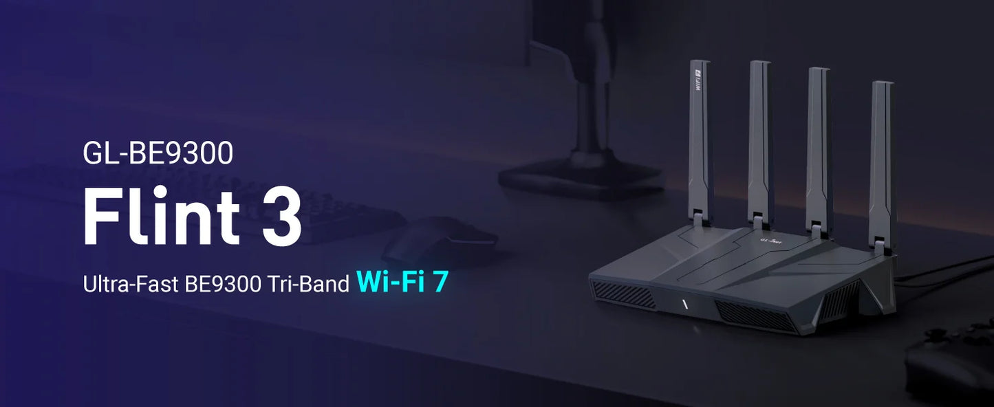 GL.iNet GL-BE9300 Flint 3 – Tri-Band WiFi 7 Router