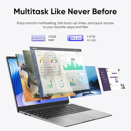 14.1" Ultraslim Laptop – Intel Core i7 9850H or Atom A3950, 12GB RAM, up to 2TB SSD, Windows 11
