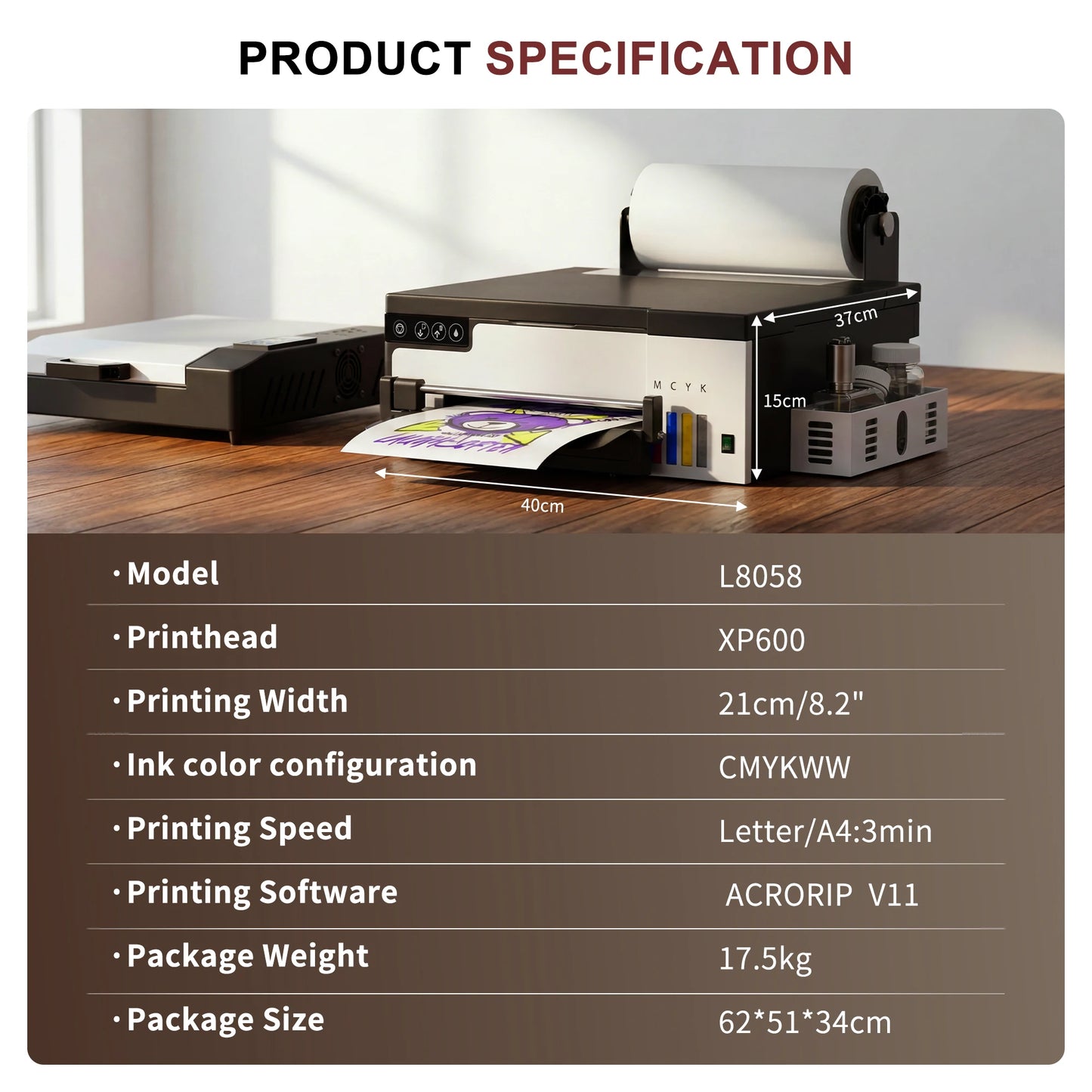 A4/A3 DTF Printer with DTF Oven – XP600, Direct to Film for T-Shirts & Clothes