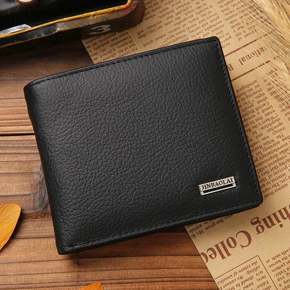 Genuine Cowhide Leather Men's Wallet – Short Bifold