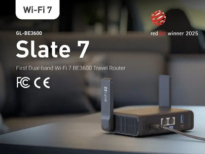 GL.iNet GL-BE3600 Slate 7 – Dual-Band WiFi 7 Travel Router