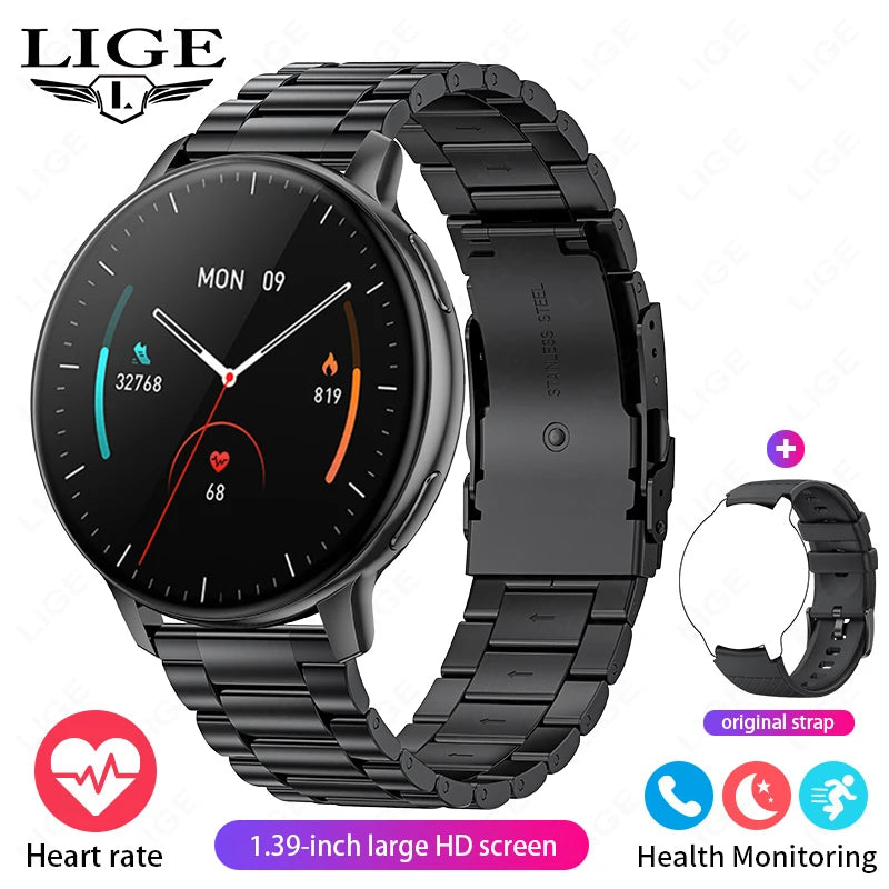 LIGE Bluetooth Smart Watch for Women – Custom Dial, Sport Fitness Tracker, iOS & Android (2026)