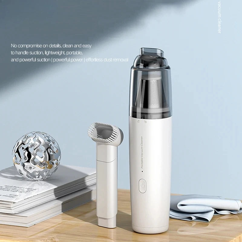 Portable Handheld Vacuum Cleaner – Wireless Charging, Metal Filter, 50W, Car & Home
