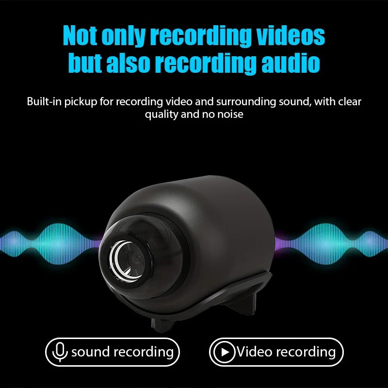 R.E.D. Shopping X5 Mini security camera with 1080P WiFi, night vision, and motion detection, mounted on a wall indoors
