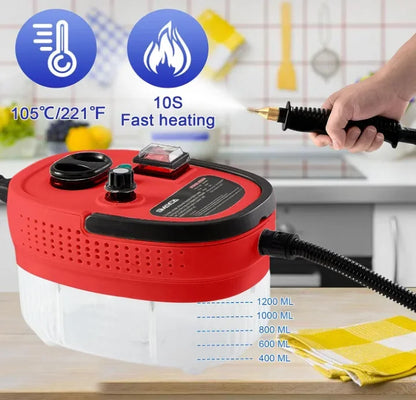 2500W Steam Cleaner 1200ml – High Temperature Pressure Washer for AC, Kitchen Hood & Car 220V