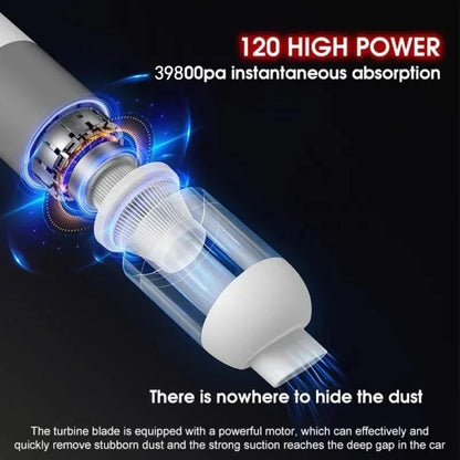 39800Pa Wireless Car Vacuum Cleaner – 3-in-1 Handheld Portable Dust Catcher