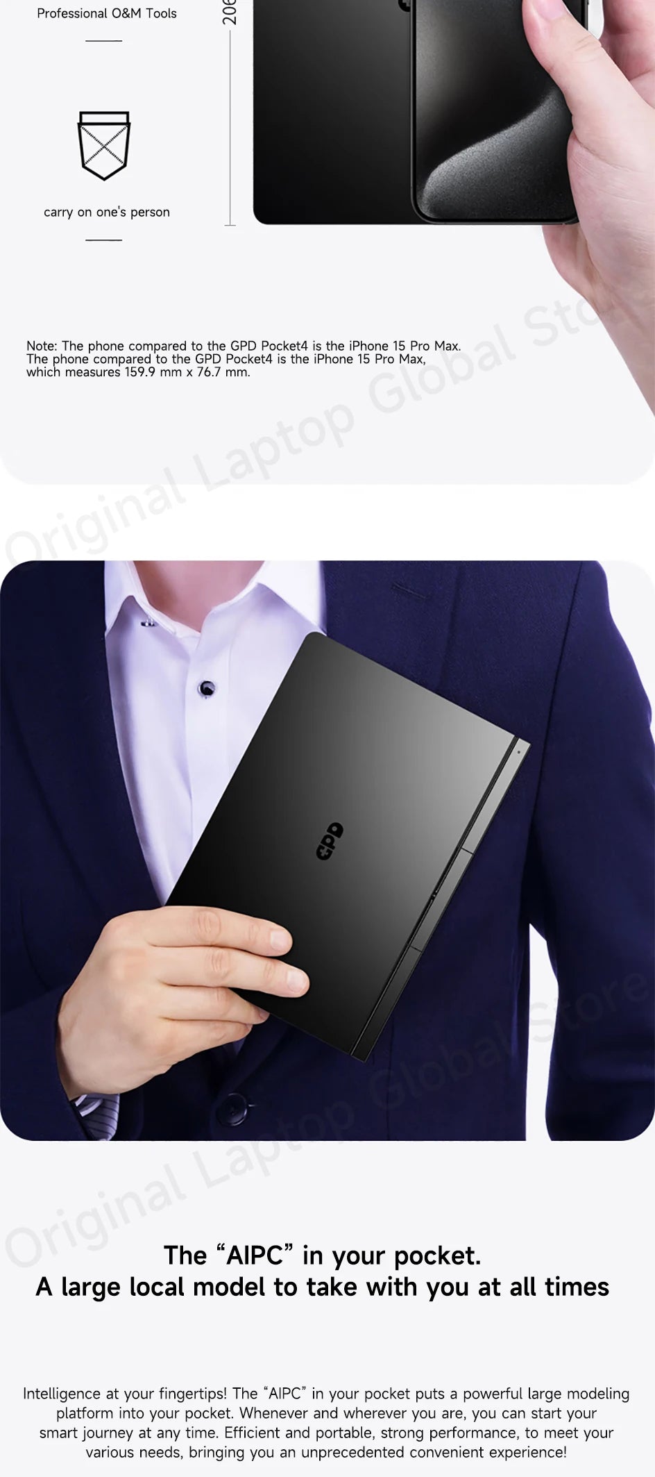 GPD Pocket 4 Mini Laptop – 8.8" 2.5K 144Hz, AMD Ryzen 7 8840U / AI 9 HX 370, Up to 32GB RAM