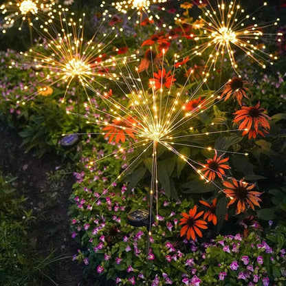 Solar Fireworks Fairy Lights – LED Dandelion Globe String Lights for Garden & Lawn