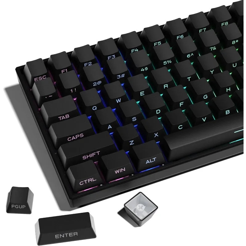 Transparent Pbt Keycaps With Side-Engraved Opacity Gradient Dye Sublimation For Mechanical Keyboard Six Color Personalized Fit