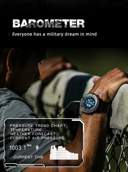 NORTH EDGE Military Smart Watch – Altimeter, Barometer, Thermometer, Compass, 50m Waterproof