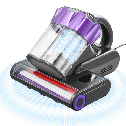 SucceBuy Mattress Vacuum Cleaner – 18Kpa, Dual Dust Bin, HEPA Filter, Heating & Ultrasound, Handheld for Bed & Sofa