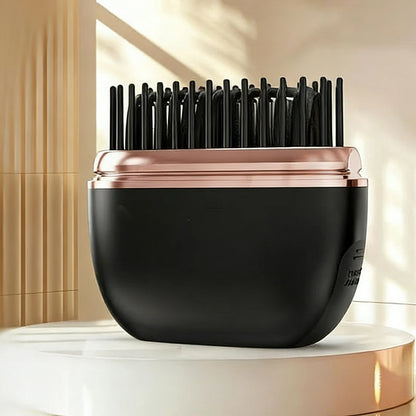 Wireless Hair Straightener Brush – USB Rechargeable, 30s Fast Heat, 3 Temps, Mini Travel Styler