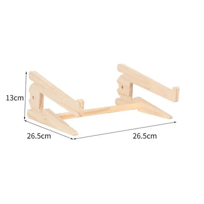 Wood Laptop Stand Lapdesk – Assembled Riser, Cooling Bracket, Reinforced Support Base