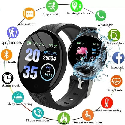 D18 Smart Watch – Waterproof Fitness Tracker with Heart Rate & Sleep Monitor