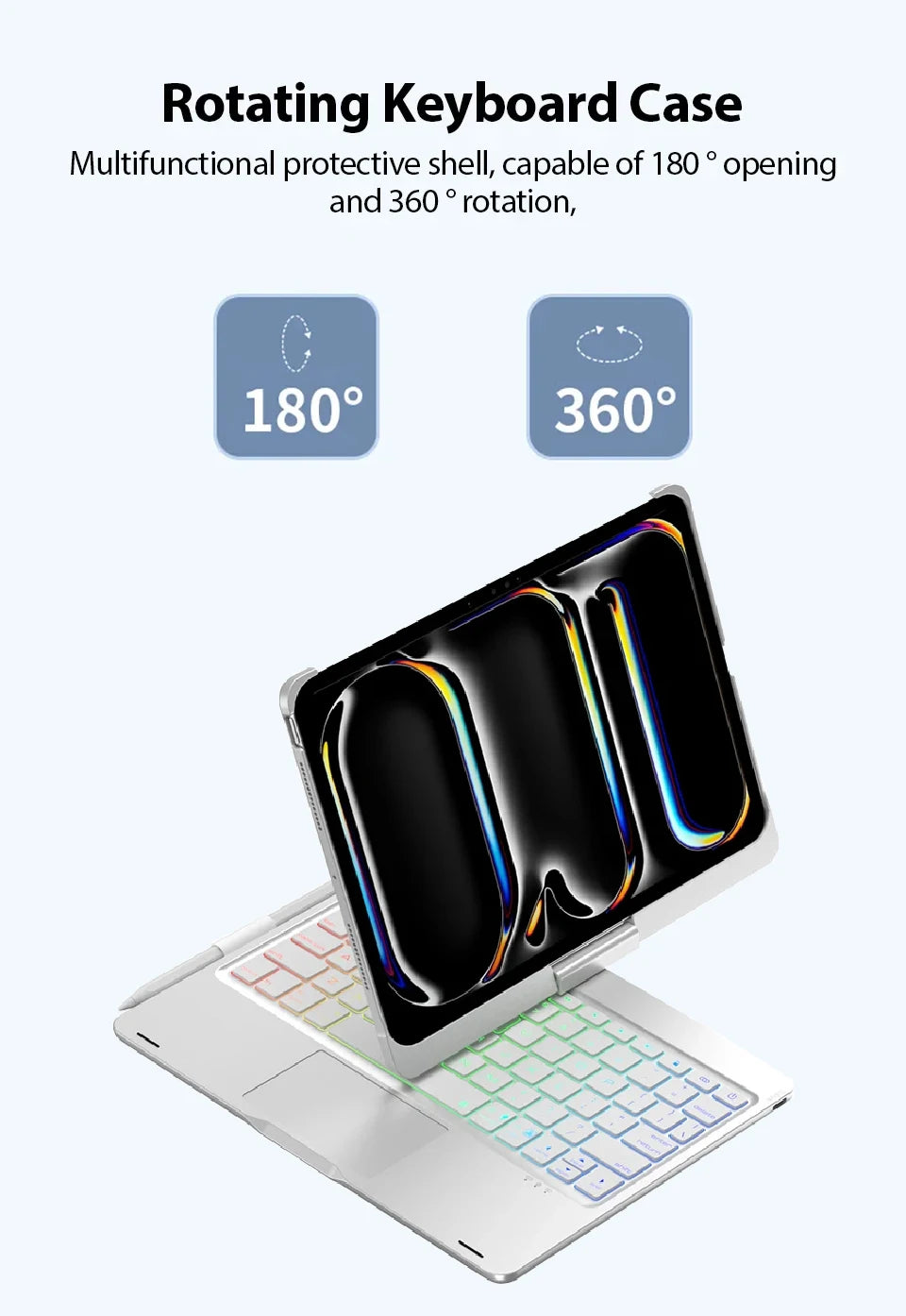 Magic Keyboard Case for iPad – Air 11/13, Pro 11/12.9, iPad 10th/7th-9th Gen, Backlit