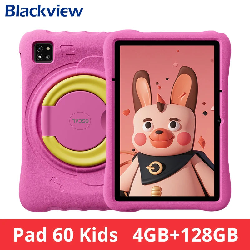Blackview Oscal Pad 60 Kids Tablet – Android 15, 4GB+128GB, 10.1", WiFi, Blue & Pink