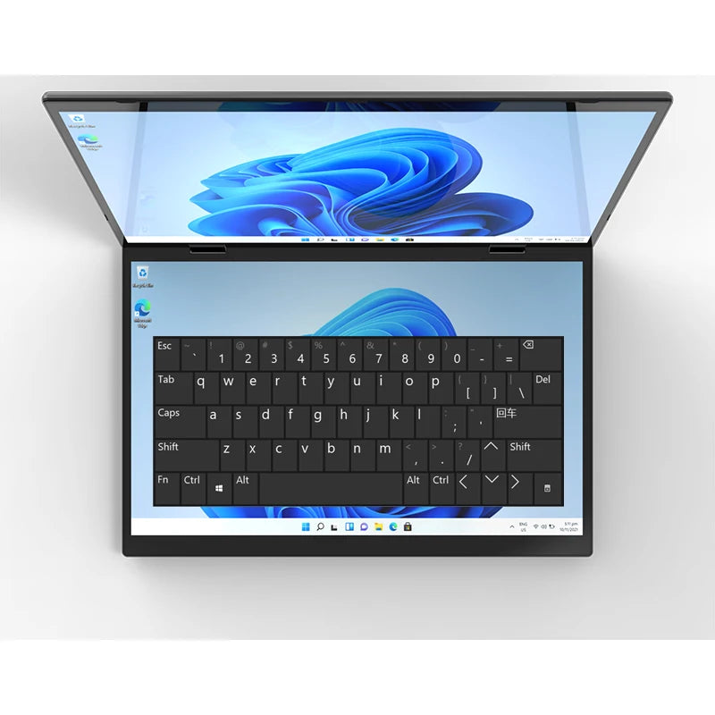 Intel N100 dual-screen laptop with 14-inch 2K touch display, 32GB RAM, flip metal case, 2-in-1 design, R.E.D. Shopping electronics