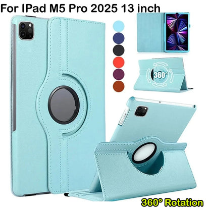 360° Rotating Stand Leather iPad Case – Pro 11"/12.9"/13", Air, Mini, 7th–10th Gen