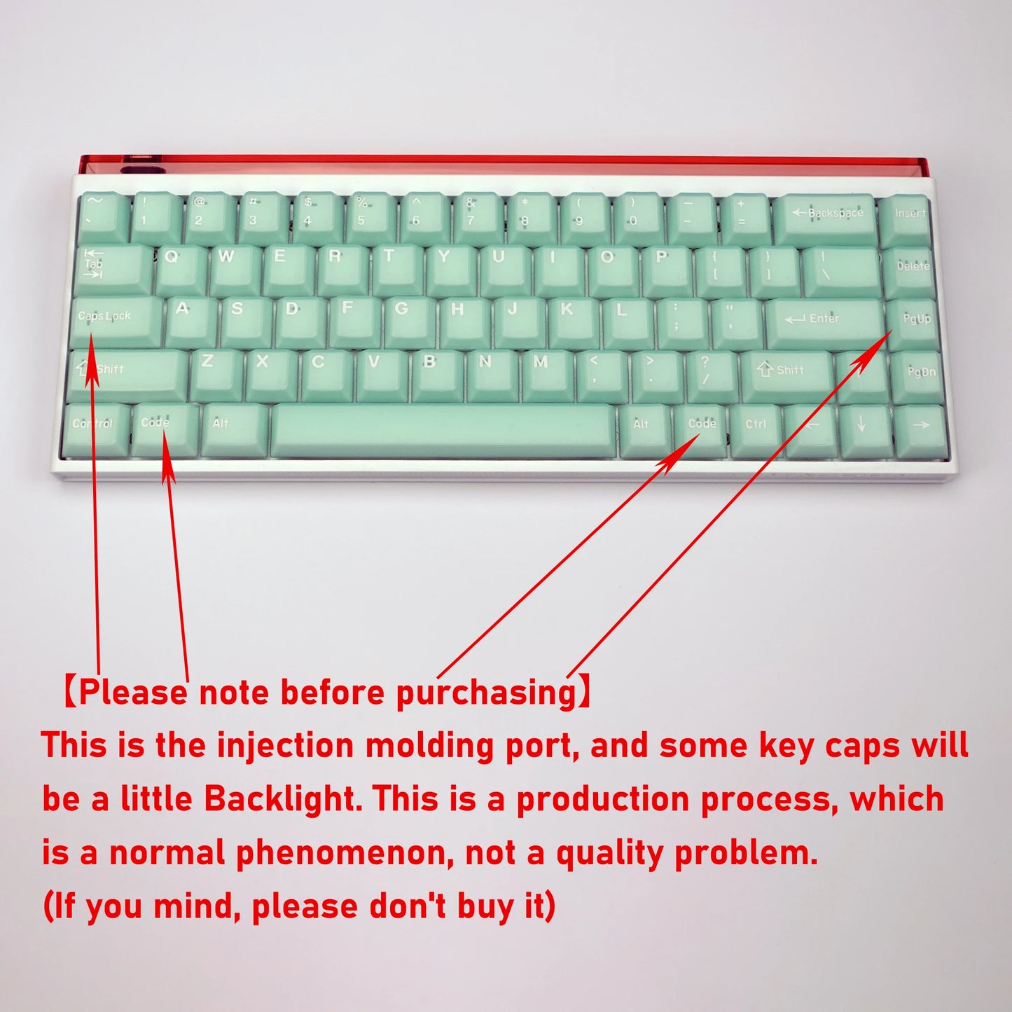 KBDiy Rome Set 174-Key Cherry Profile PBT Double Shot Keycaps – Jade Translucent for Mechanical Keyboards