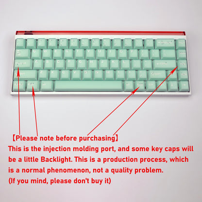 KBDiy Rome Set 174-Key Cherry Profile PBT Double Shot Keycaps – Jade Translucent for Mechanical Keyboards