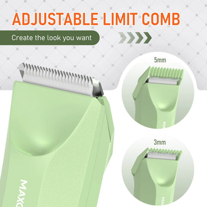 MAXGROOM Body Hair Trimmer for Men | Groin & Pubic | Ceramic Blade | Waterproof Electric Razor