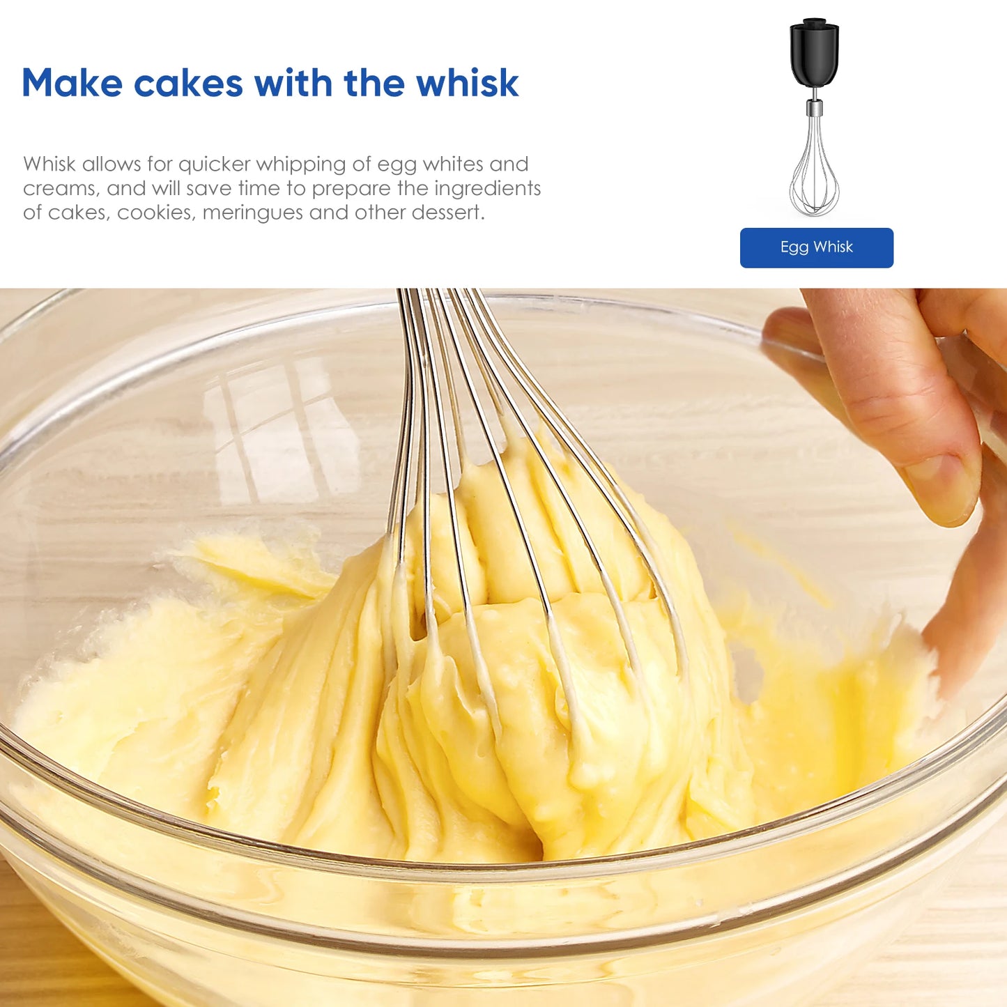 BioloMix 5-in-1 1500W Immersion Hand Blender – Stainless Steel Food Processor