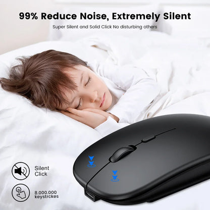 Wireless Bluetooth computer mouse by R.E.D. Shopping, ergonomic mini design, silent optical mouse with 2.4GHz connectivity for PC.