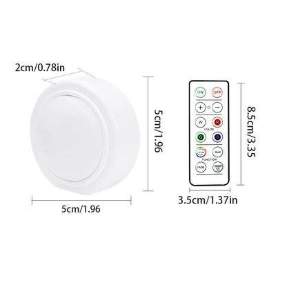 RGB LED Under Cabinet Light – 16 Colors, USB Rechargeable, Remote Control