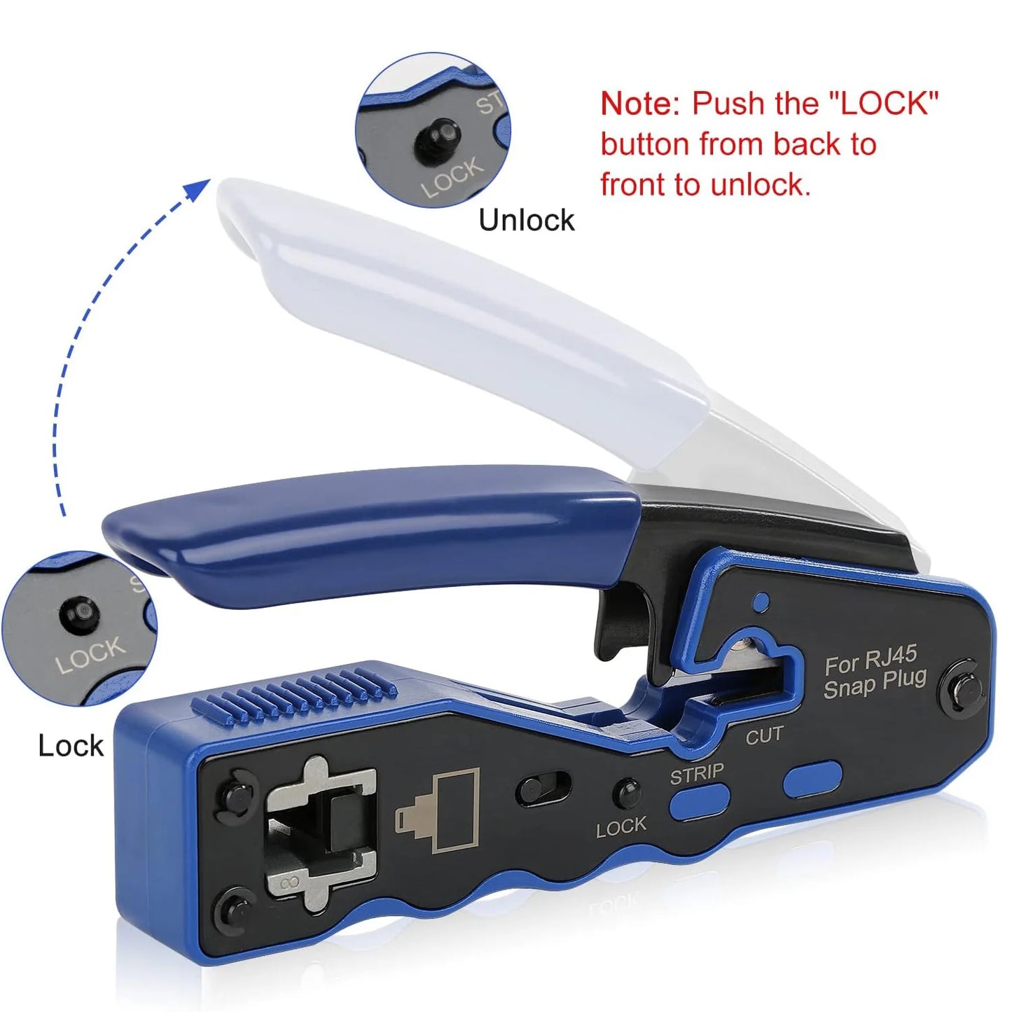 ZoeRax RJ45 Crimp Tool Kit | CAT5e CAT6 Pass-Through Ethernet Crimper | 8P8C Modular Connectors