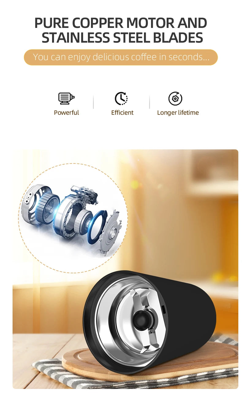 KIRAINAFLY 200W Multifunctional Coffee Bean Grinder – Blade Grinder for Home