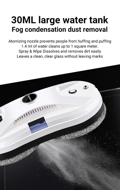 DIVEDEER Intelligent Window Cleaner – Automatic Water Spray, Anti-Fall Magnetic Glass Cleaner
