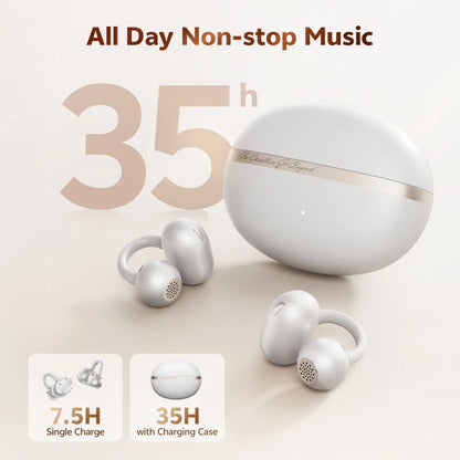 QCY Crossky C50 Open-Ear Clip-On Wireless Earbuds – Bluetooth 6.0, 4 AI Mics, Bass Boost, 60Hrs
