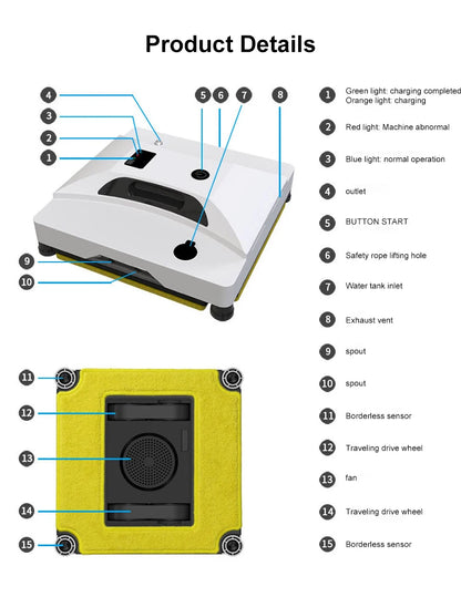2024 Intelligent Window Cleaning Robot – Auto Water Spray, Remote Control