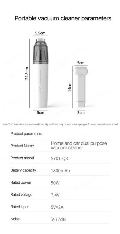 Handheld Wireless Car & Home Vacuum Cleaner – Mini Portable High Power Dust Remover